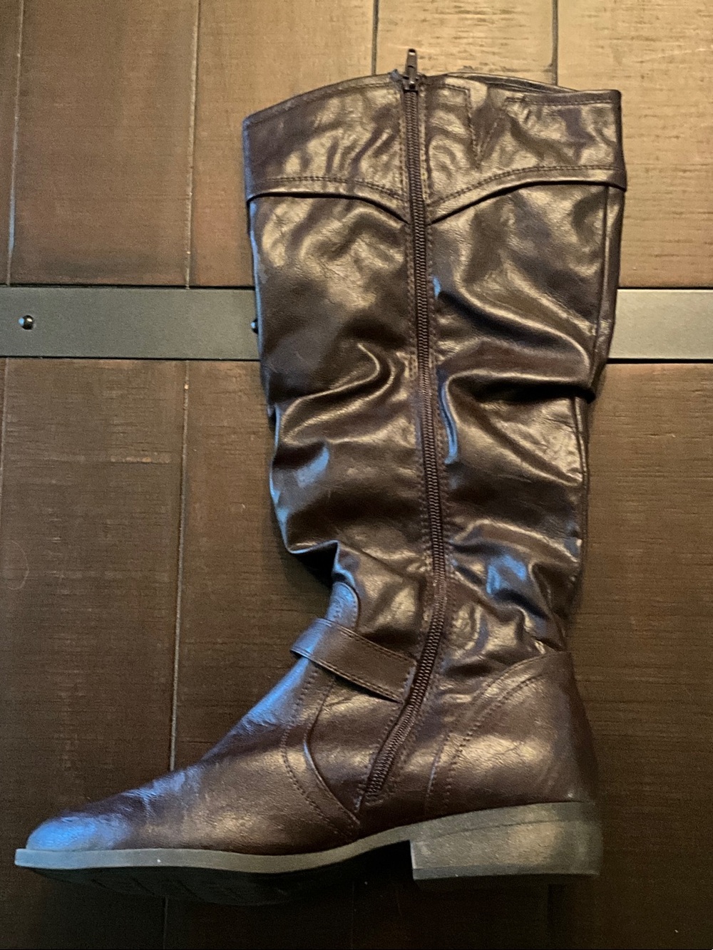 Route 66 Women's Dark Brown Slouch Mid-Calf Buckle Boots - Picture 4 of 10